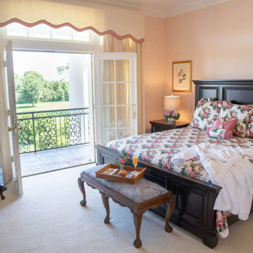 A hotel room.