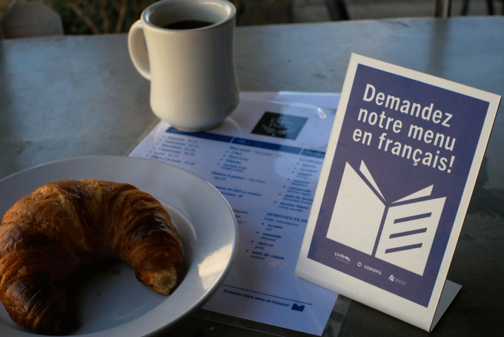 A French menu in a restaurant as a part of CODOFIL translation services