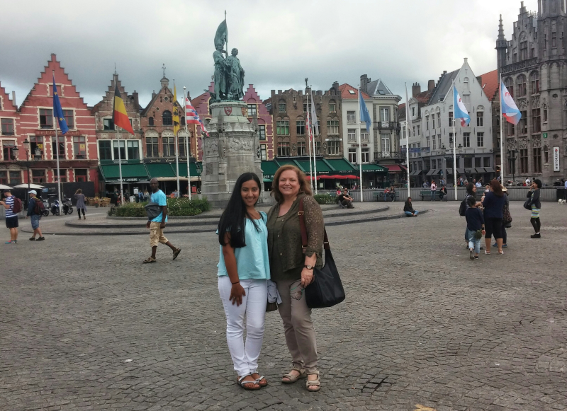 A high school student and her teacher at Université de Libre de Bruxelles