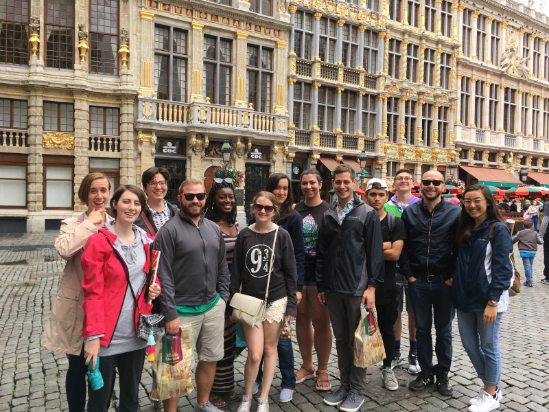 A group of Louisiana students who received CODOFIL scholarships in Belgium