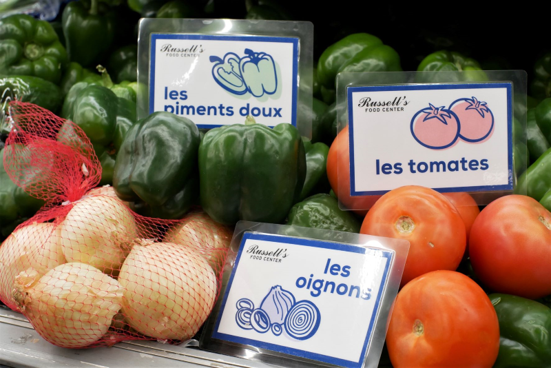 Supports en français dans une épicerie en Louisiane