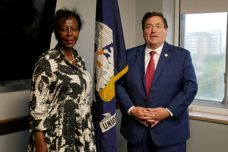 Billy Nungesser and Louise Mushikiwabo from the la Francophonie