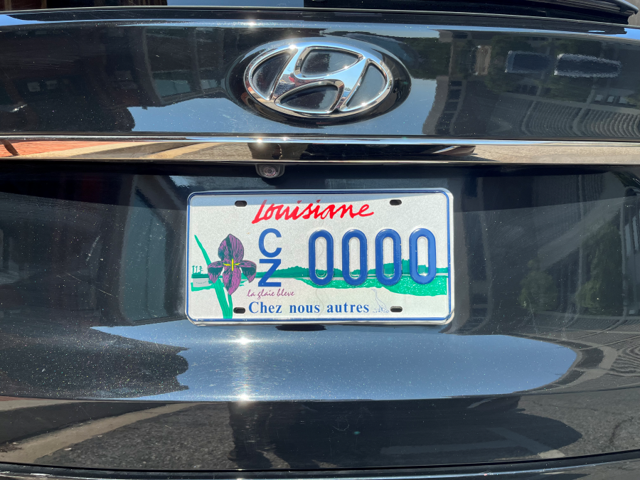 The chez nous autres license plate